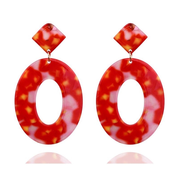 Unbranded Jewelry - Red Oval Earrings